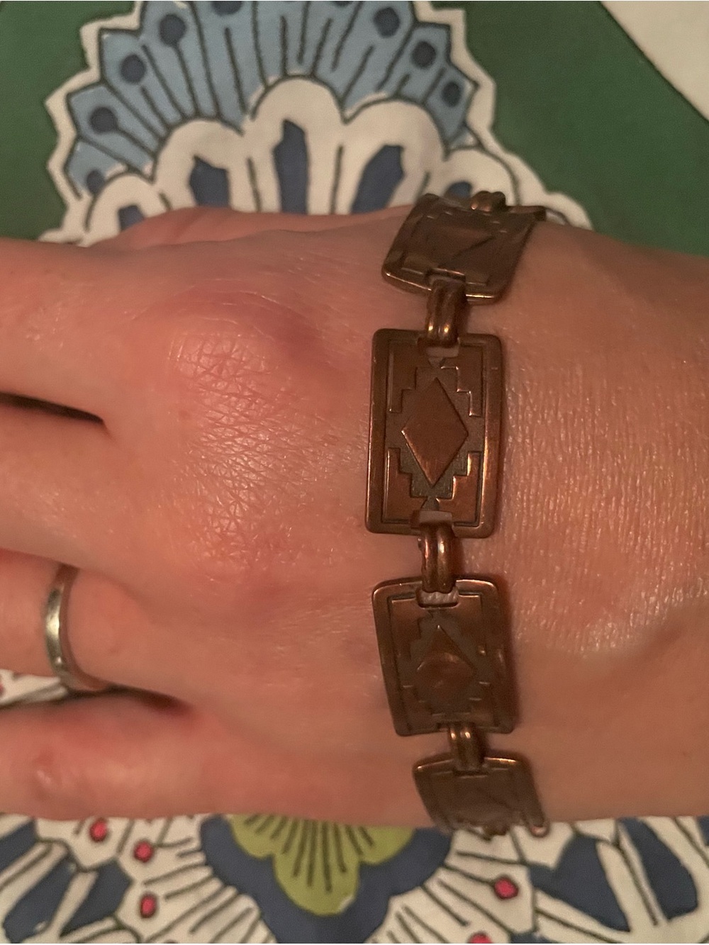 Source Unknown Vintage Copper Western style Link Bracelet - Picture 2 of 5